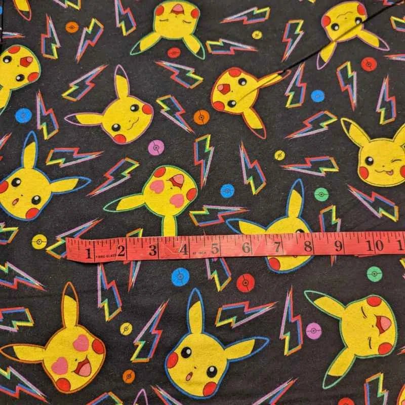 Pokemon Pikachu FLANNEL, Pokemon Pikachu on Black