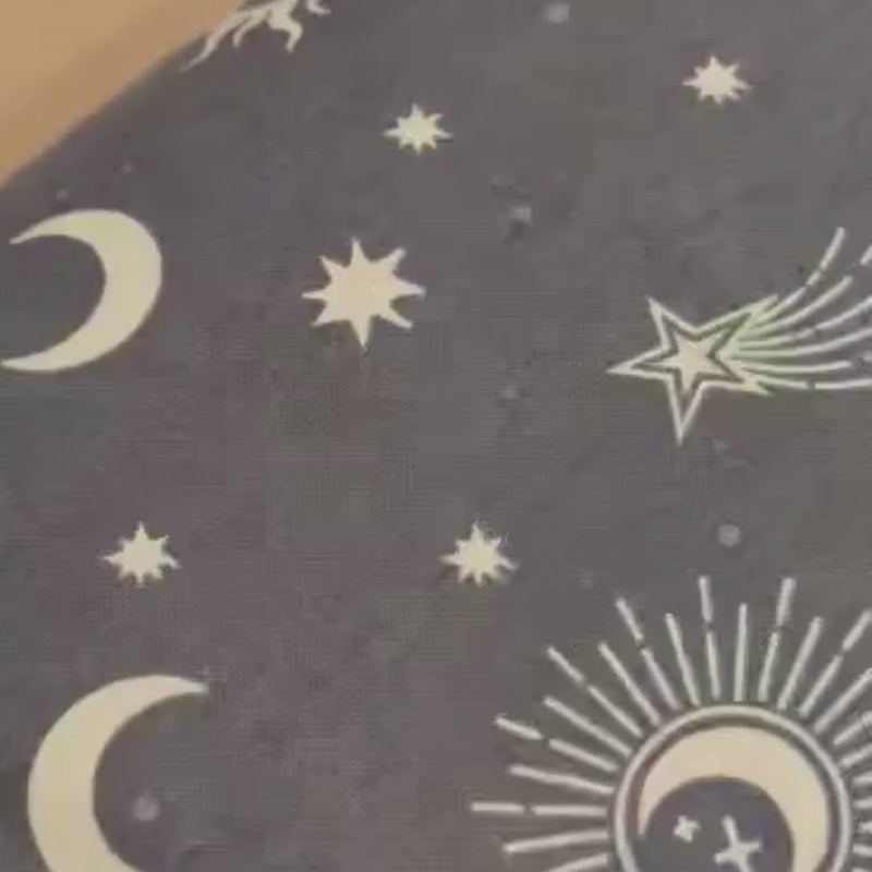FLANNEL fabric Celestial Icons, Moon, Shooting Stars - Fabric Design Treasures