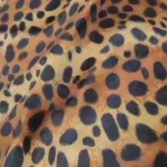 Velboa, Black Spotted Leopard on Brown, Animal Print