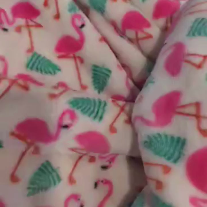 Fleece Flannel, FLAMINGO - Super Soft Velour - Fabric Design Treasures