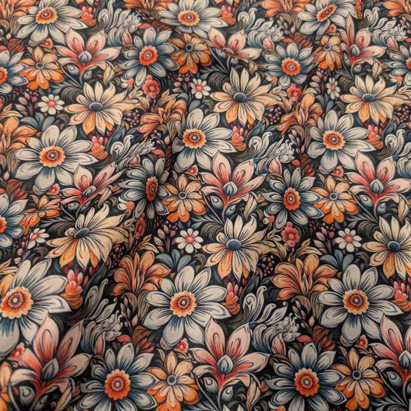 Retro Flower Riot, PUL Laminated Waterproof