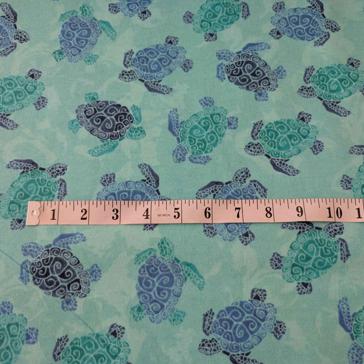 Sea Turtle FLANNEL – Aqua Ocean Print, Soft Brushed, OEKO - TEX Certified