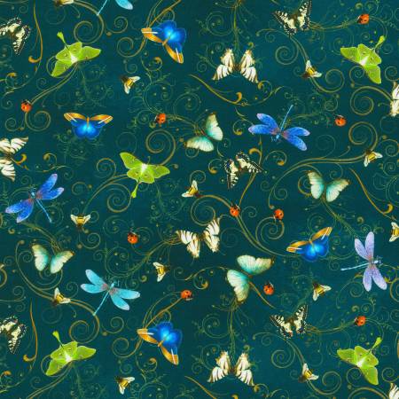 Secret Garden | Butterfly & Swirl Cotton Fabric