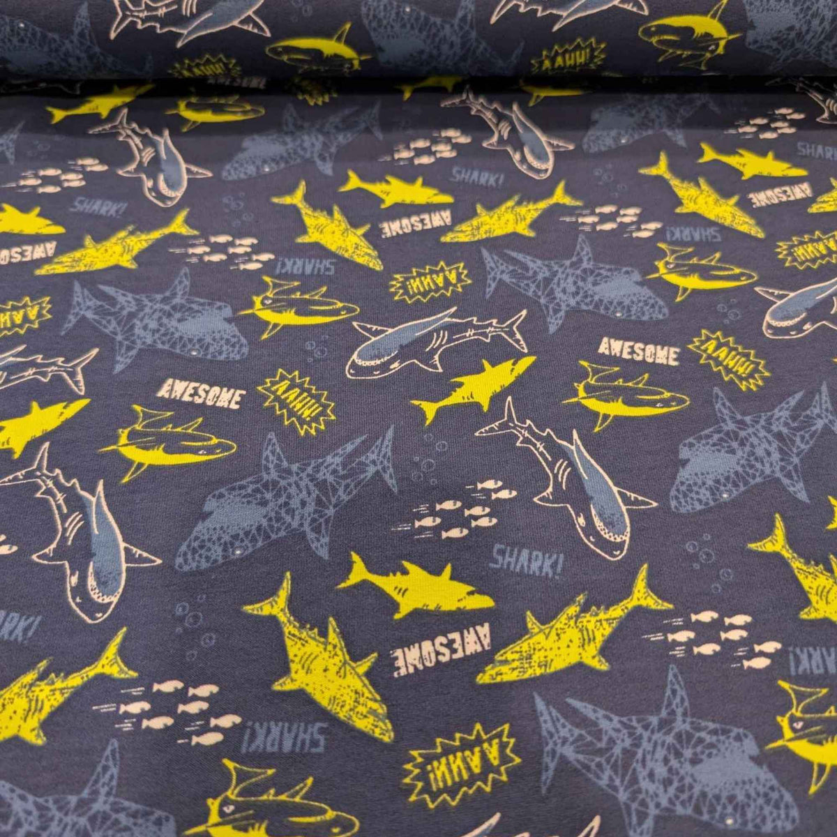 Shark Print French Terry Knit Fabric