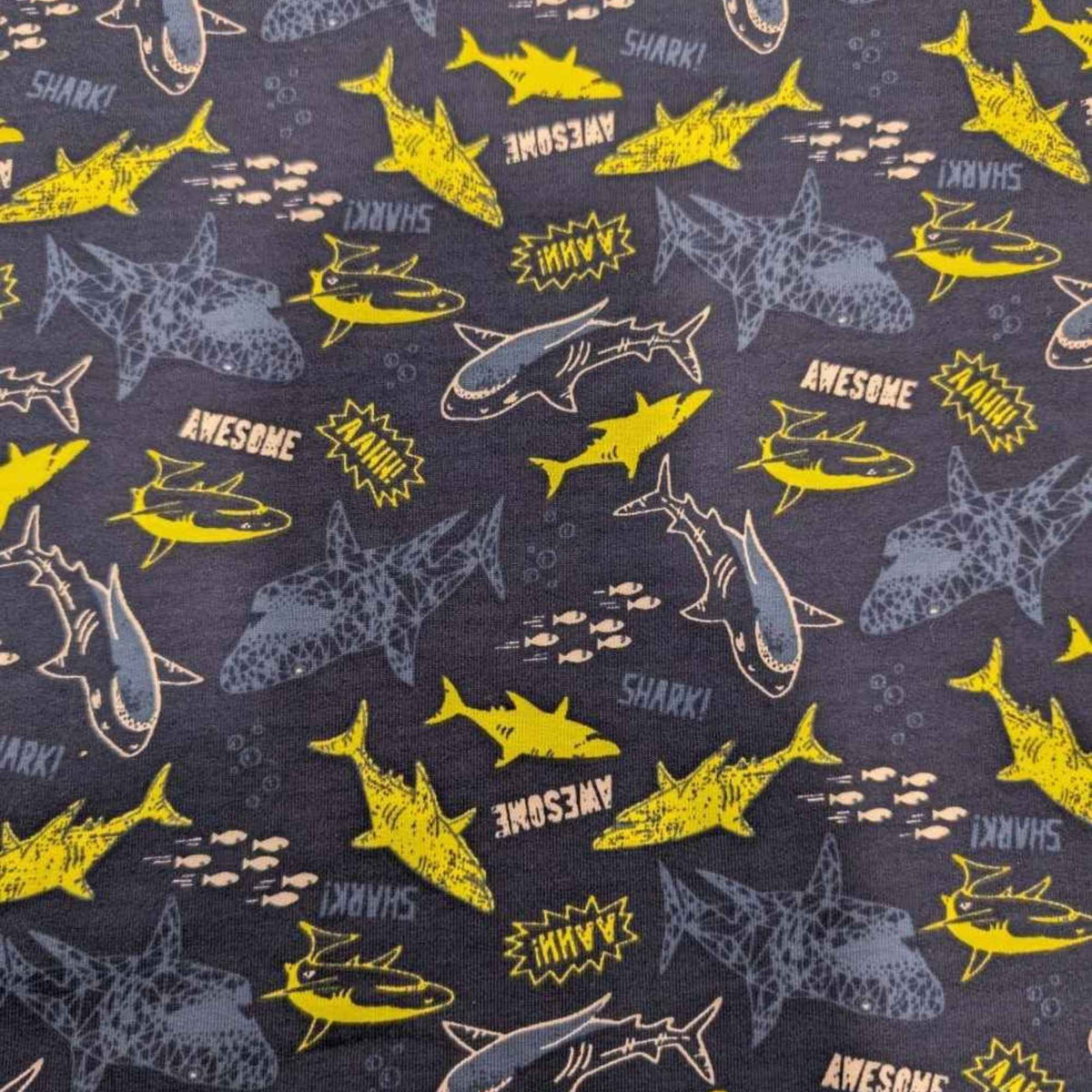 Shark Print French Terry Knit Fabric