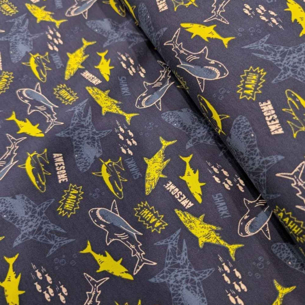 Shark Print French Terry Knit Fabric