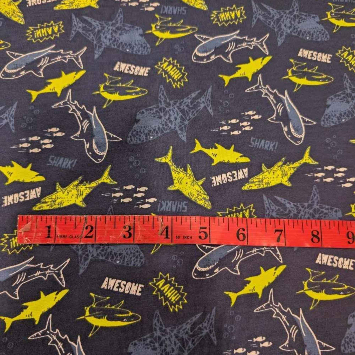 Shark Print French Terry Knit Fabric