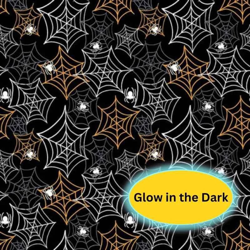Spiderweb Glow in the Dark Fabric, Nights of Olde Salem