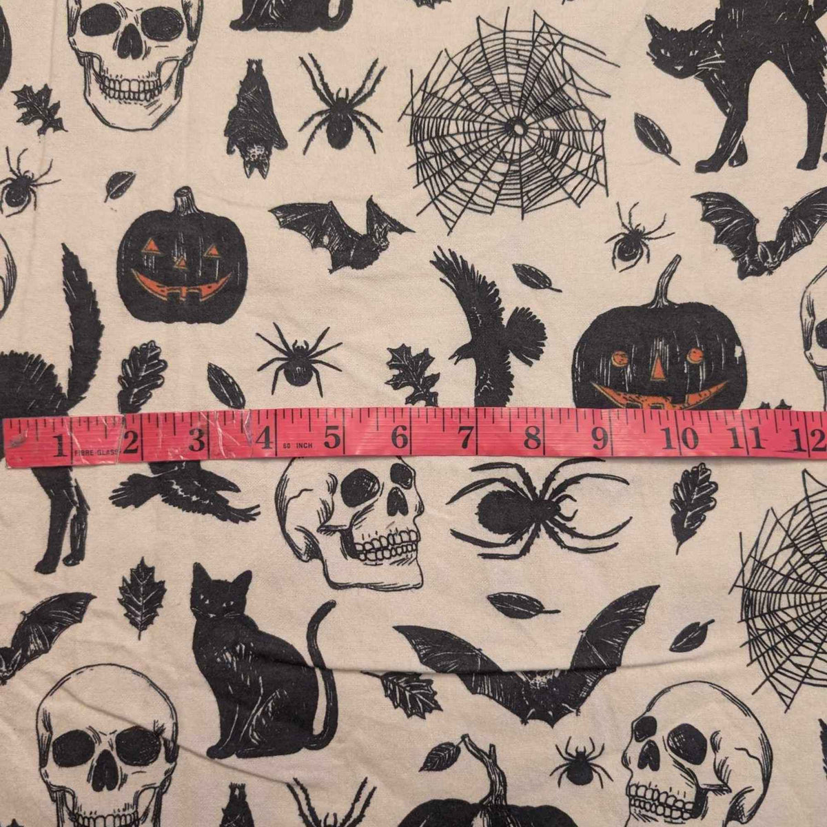 Spooky Halloween Cotton Flannel – Skulls, Spiders, Bats & Pumpkins