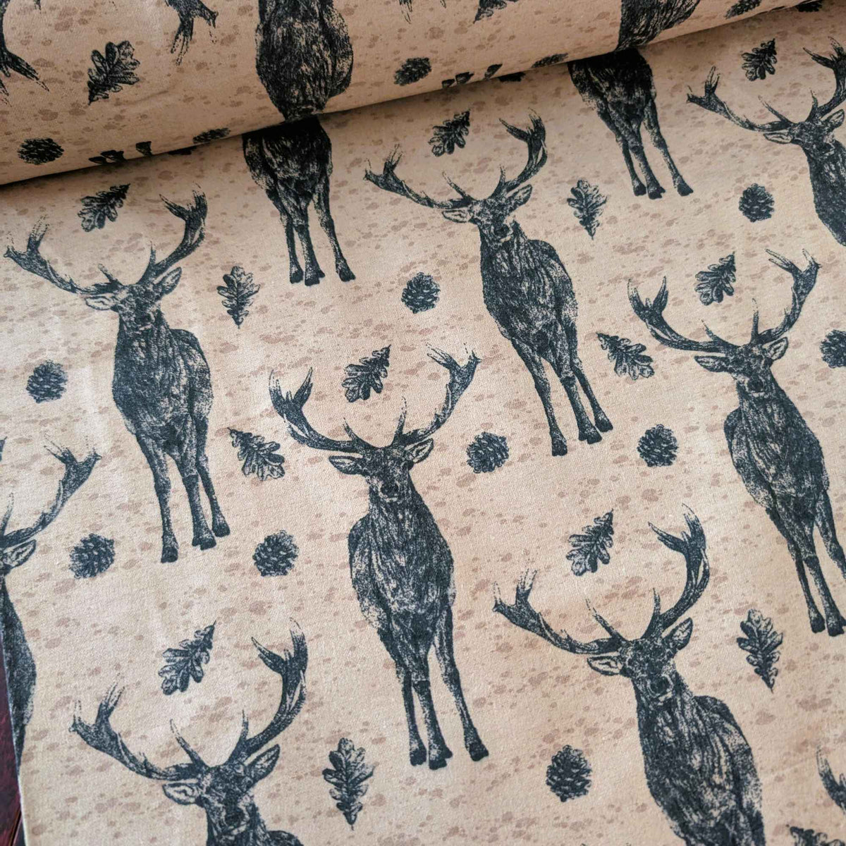 Stag Deer Cotton FLANNEL | Rustic Woodland | Soft Brushed Oeko - Tex
