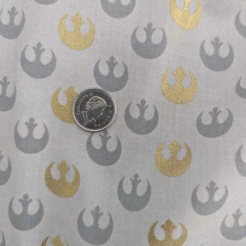 Star Wars Gold Metallic Starbird Rebel Alliance Emblem on Grey