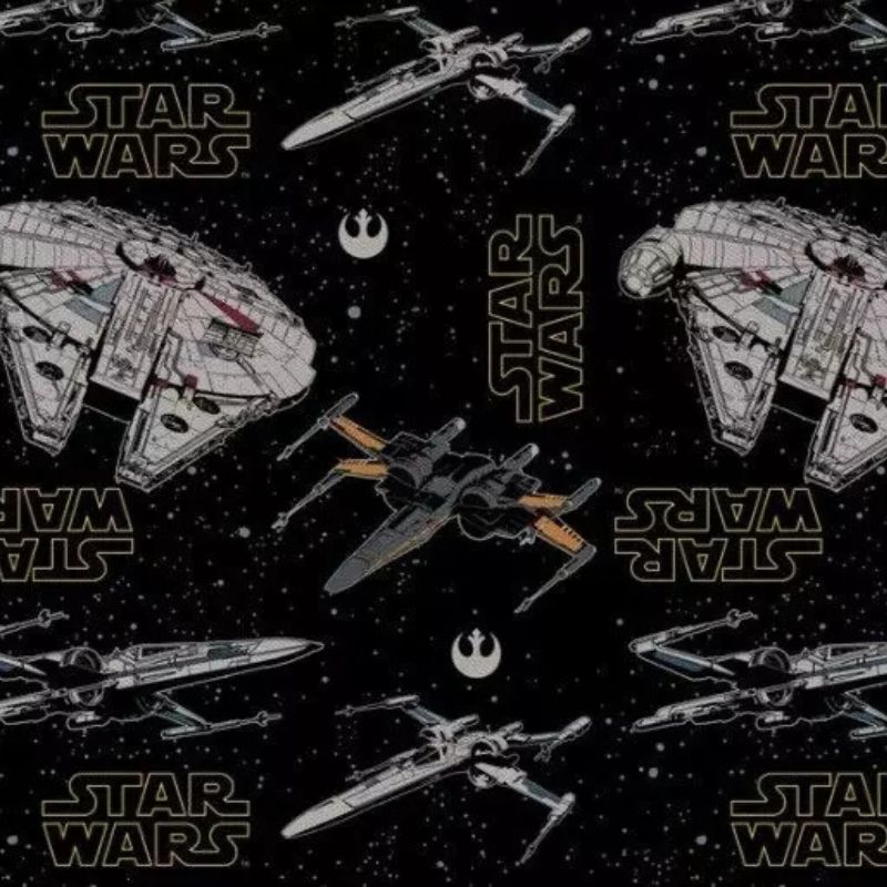 Star Wars Ships on Black Fabric 1 Yard Precut