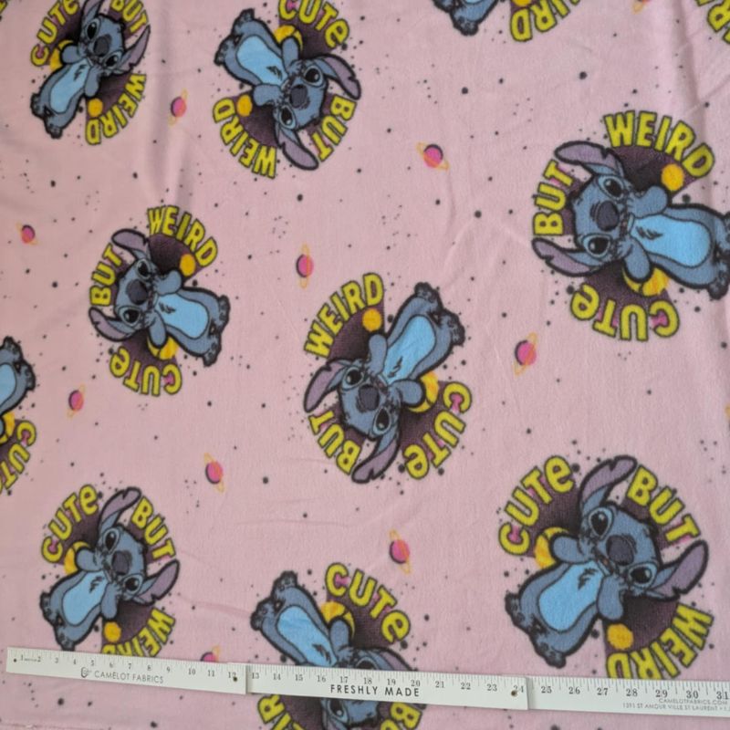 Stitch Cute but Weird Fleece by Springs Creative – Adorable Disney Fabric