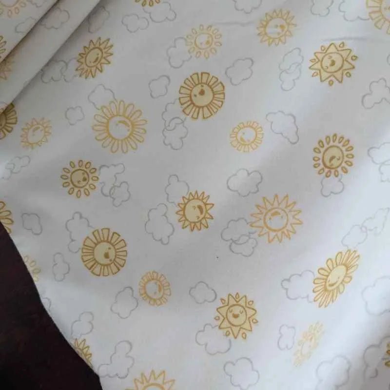 Sun FLANNEL on White, Over the Moon Cozy Cotton Flannel