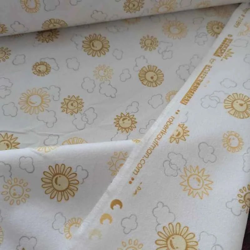 Sun FLANNEL on White, Over the Moon Cozy Cotton Flannel