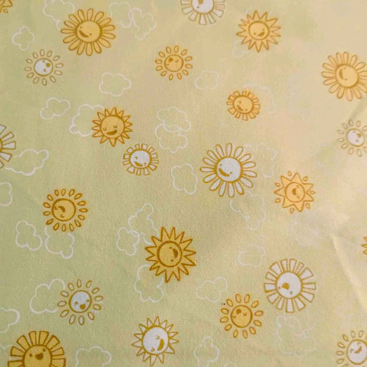 Sun FLANNEL on Yellow, Over the Moon Cozy Cotton Flannel