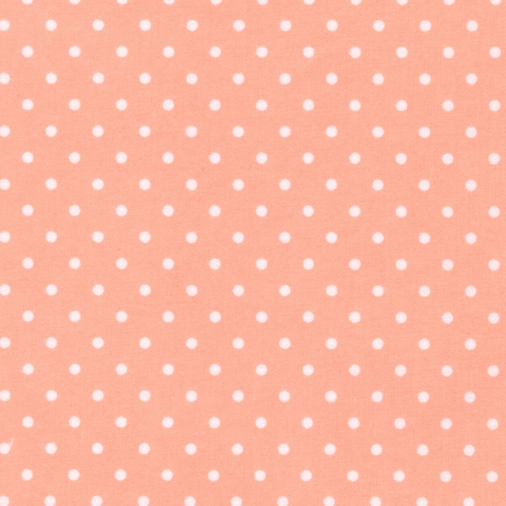 Swiss Dot flannel, 2 ply flannel, Peach Cozy Cotton FLANNEL