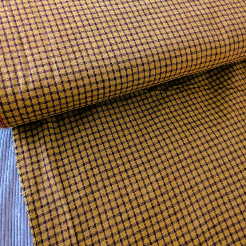Tan & Burgundy Plaid Yarn Dyed Cotton Flannel Fabric – Quilting & Apparel