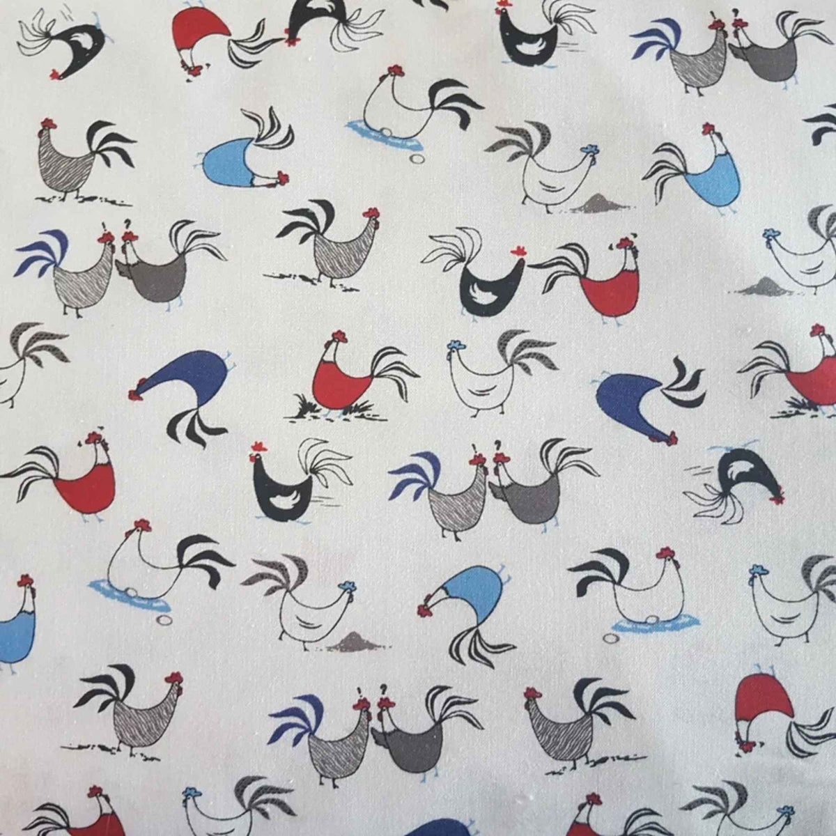 Tiny Print Nation Rooster Fabric, Skipping Stones Studio for Clothworks