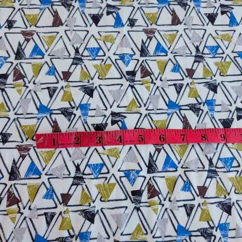 Triangles Denim Jersey Print – Soft & Organic Fabric