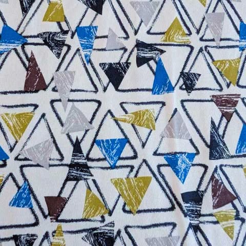 Triangles Denim Jersey Print – Soft & Organic Fabric