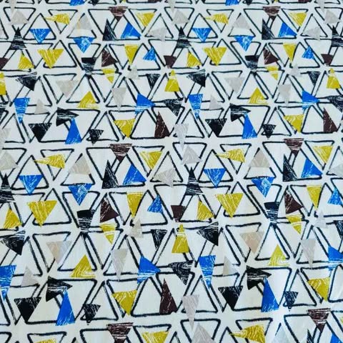 Triangles Denim Jersey Print – Soft & Organic Fabric