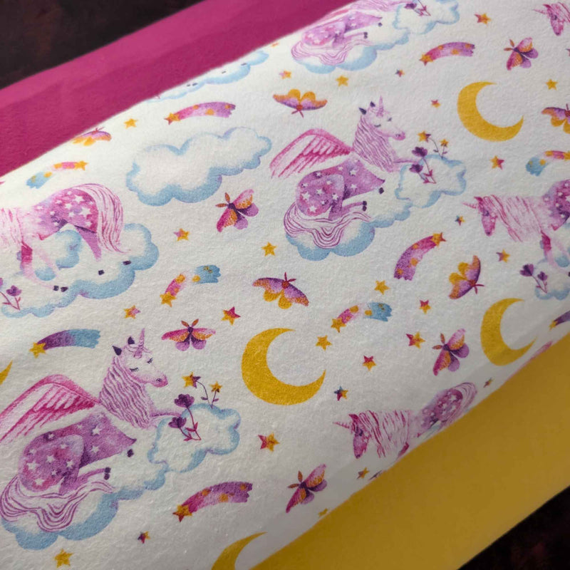 Unicorn Dreams FLANNEL – Pastel Pink & Yellow Moons – Soft Brushed