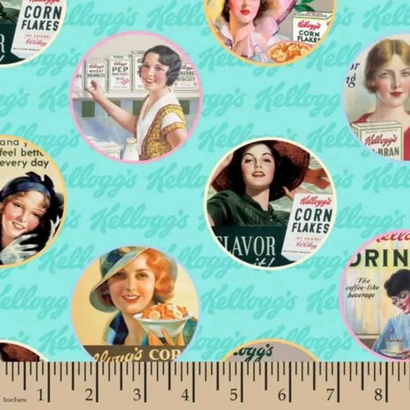 Vintage Ads by 8 Kellogg Girls, Quilting Cotton