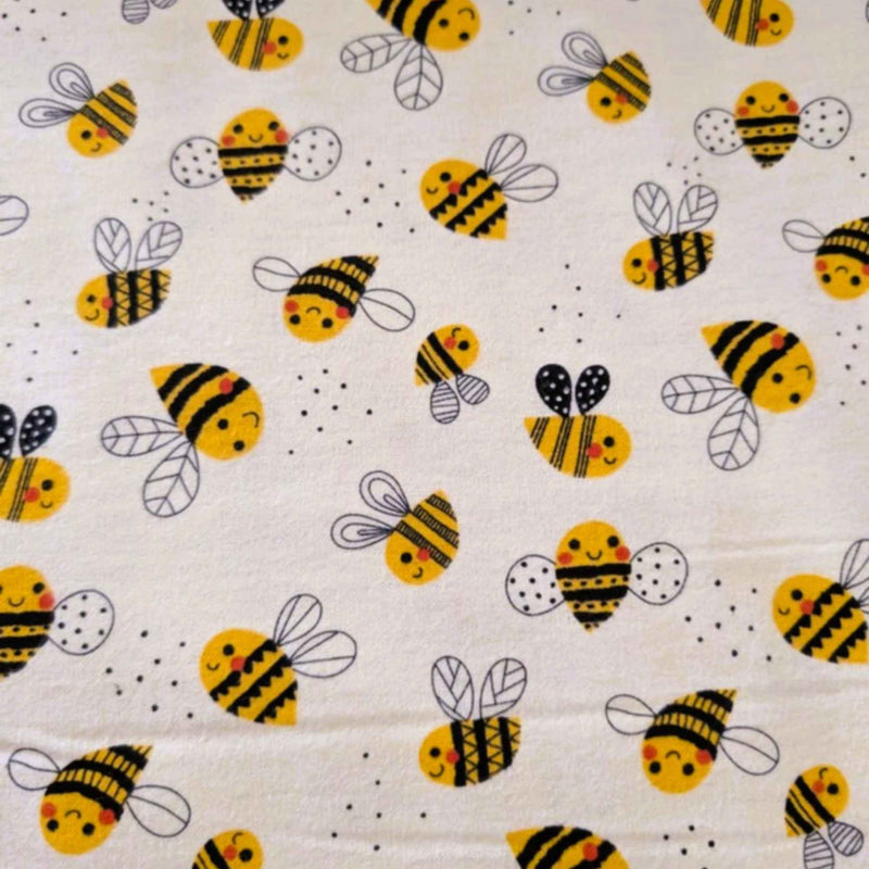 Yellow Bee Cotton FLANNEL | Soft Brushed Quilting & Sewing Fabric