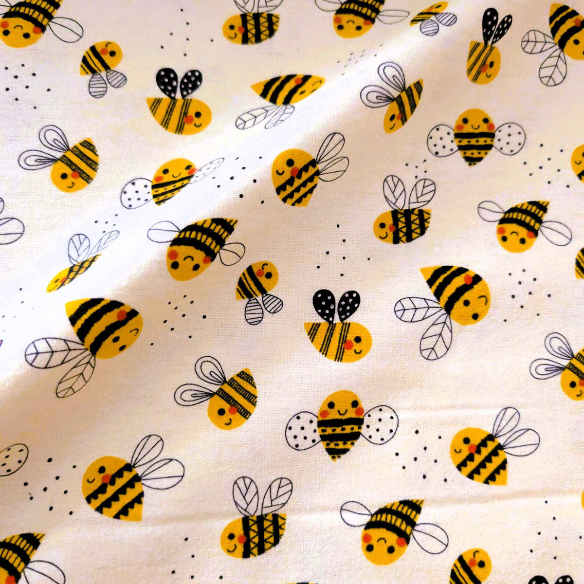 Yellow Bee Cotton FLANNEL | Soft Brushed Quilting & Sewing Fabric