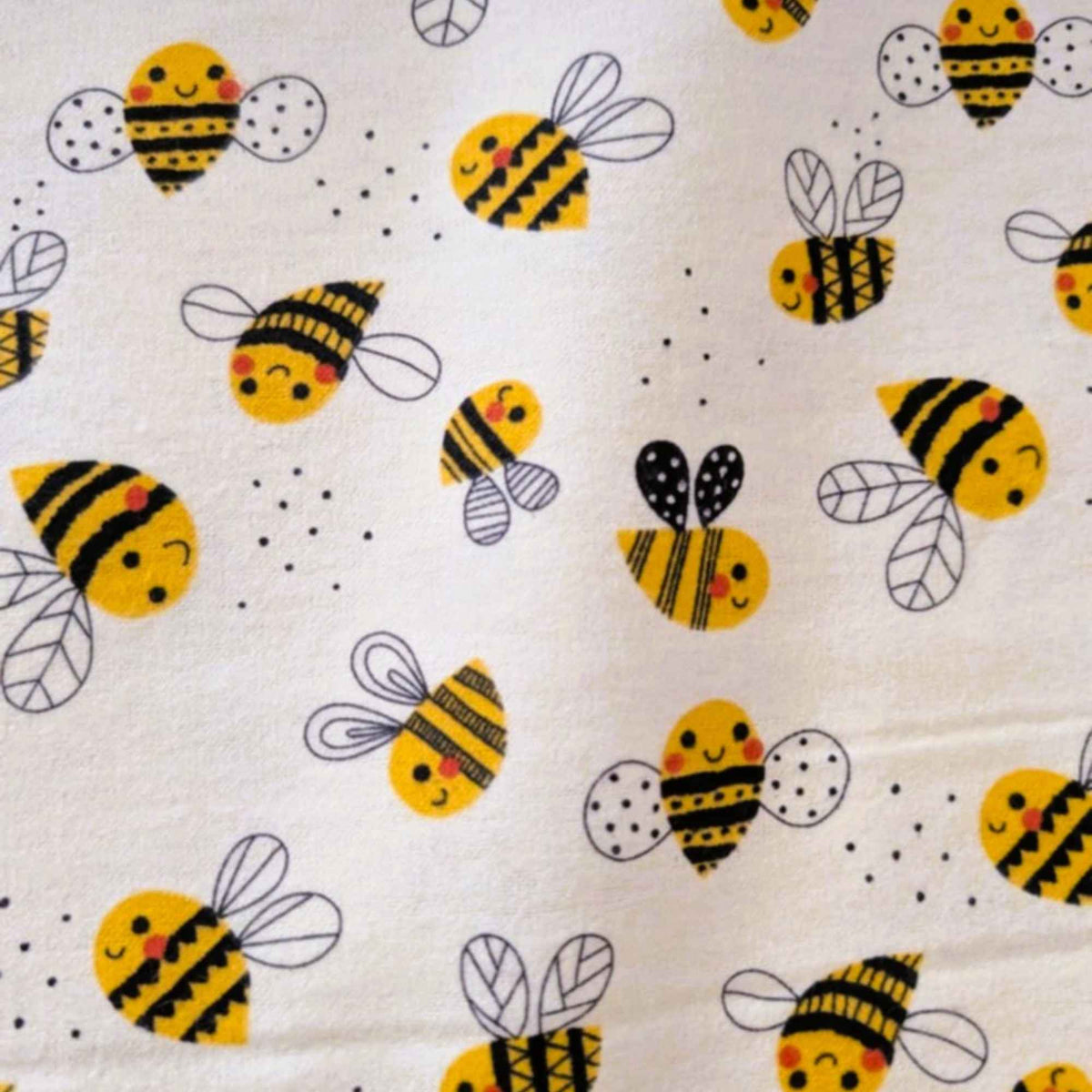 Yellow Bee Cotton FLANNEL | Soft Brushed Quilting & Sewing Fabric