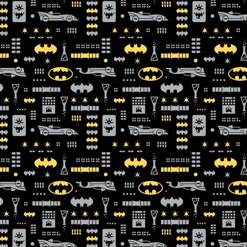 Young DC Black Batman Icons woven cotton