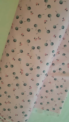 PUL Fabric Retro Cherry Laminated fabric Pink