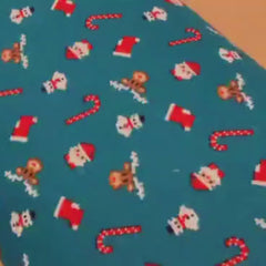 Christmas Flannel, Pixelated Santa Claus, Candy Cane