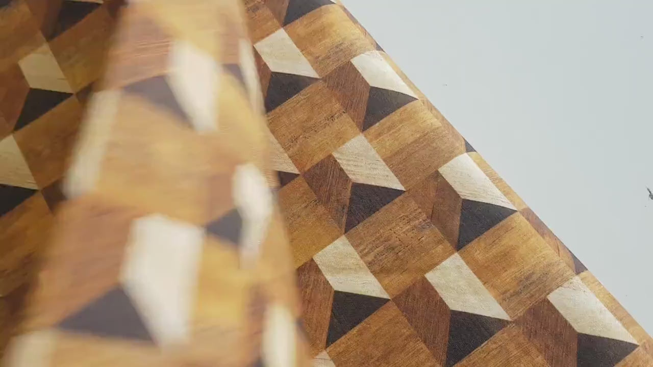 Geometric Fabric, Wood Pattern fabric, 3D Pattern Fabric - Fabric Design Treasures