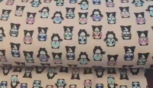 Cool Panda FLANNEL fabric on Pink - Fabric Design Treasures