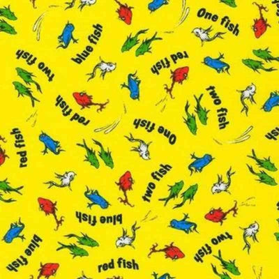 A Little Dr Seuss One Fish Two Fish on Yellow