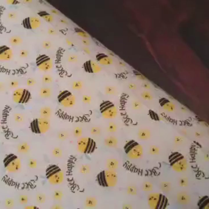 Bee Happy Bumble Bee FLANNEL Camelot Fabrics