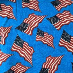 American Flag Fabric Light Blue Red White Patriotic
