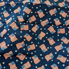 American Flag Fabric, Stars and Stripes Navy Blue Red Stars