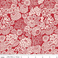 Arthurs Garden, Red Dahlia designed by Liberty Fabrics | Fabric Design Treasures