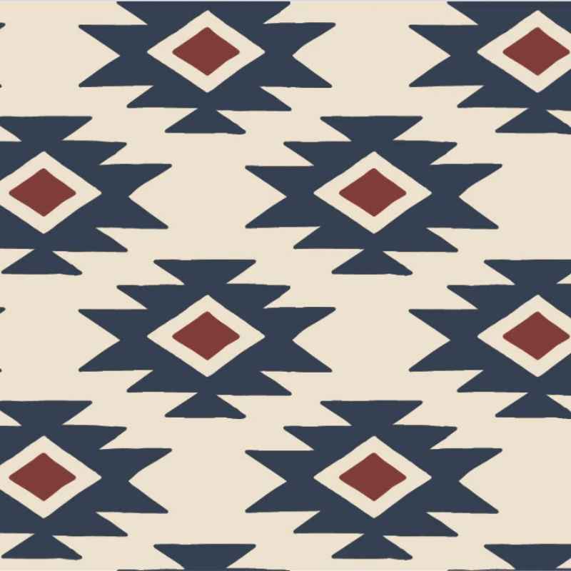 Aztec inspired Geo Stamped FLANNEL on Cream | Fabric Design Treasures
