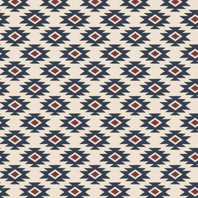 Aztec inspired Geo Stamped FLANNEL on Cream - Fabric Design Treasures