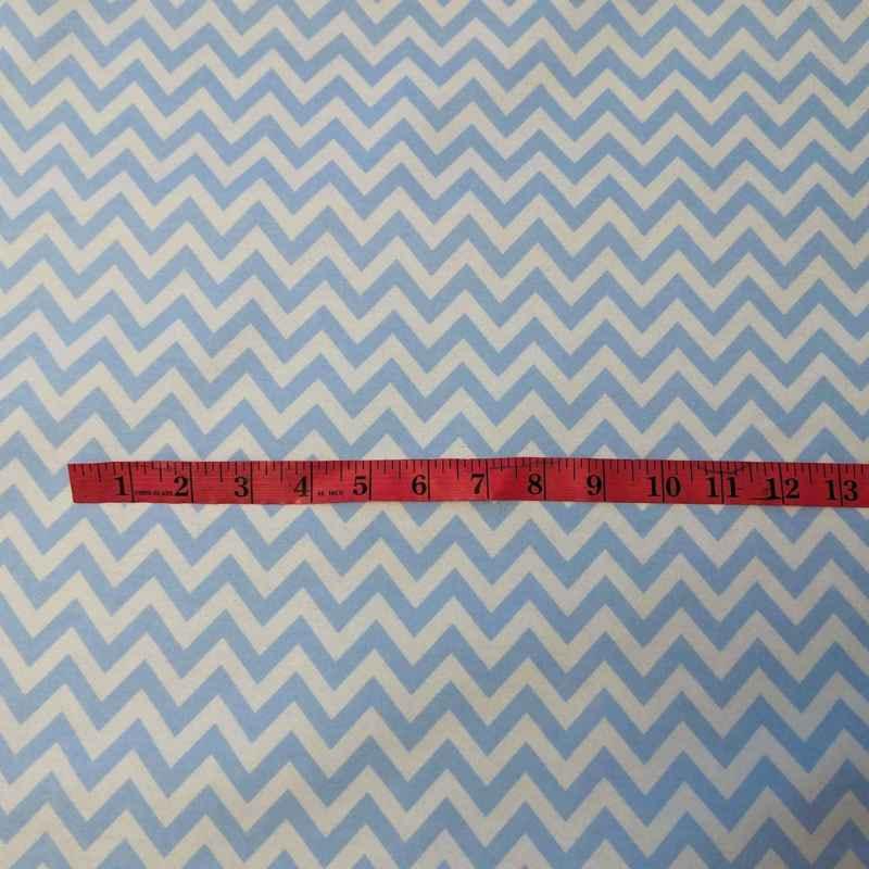 Baby Kisses Chevron in Blue and White Wide Back FLANNEL