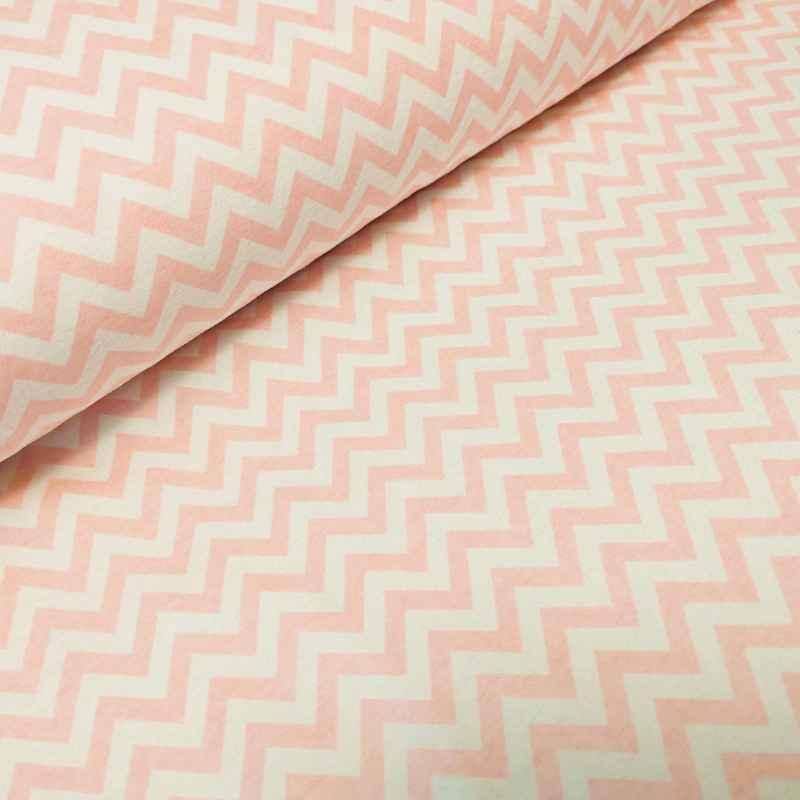 Baby Kisses Chevron in Pink and White Wide Back FLANNEL - Fabric Design Treasures