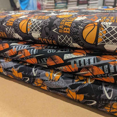 Basketball Fabric, Let's Go Play Basketball fabric