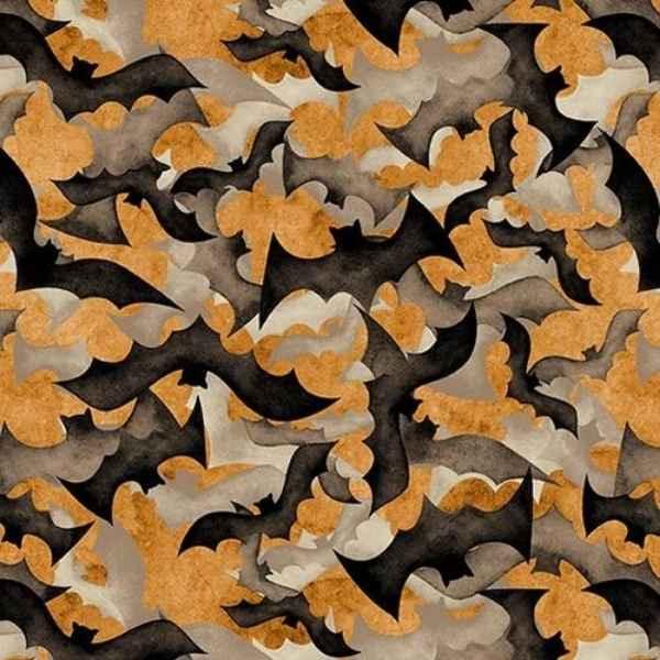 Bats on Orange and Grey Deja Boo Collection