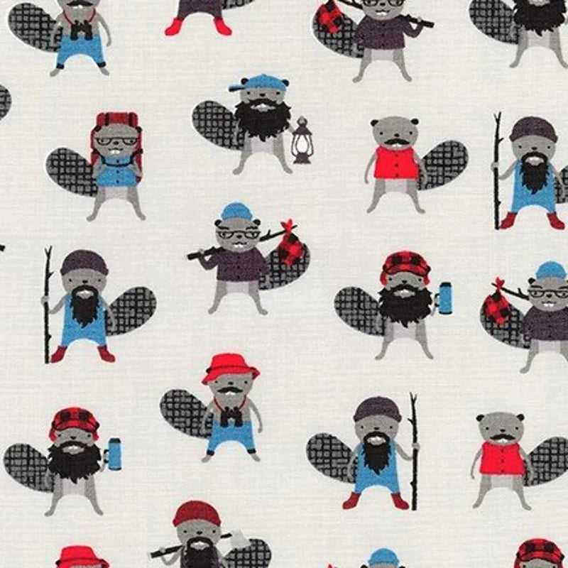Beaver Fabric, Andy's Minis - Burly Beavers cotton fabric