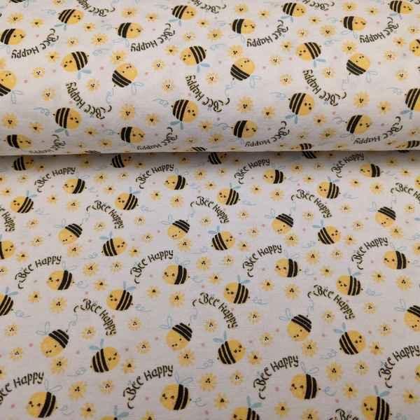 Bee Happy Bumble Bee FLANNEL Camelot Fabrics