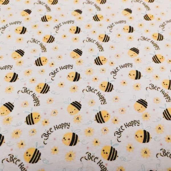 Bee Happy Bumble Bee FLANNEL Camelot Fabrics